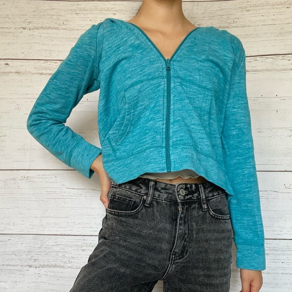 blue/teal zip up hoodie! - Picture 2 of 3